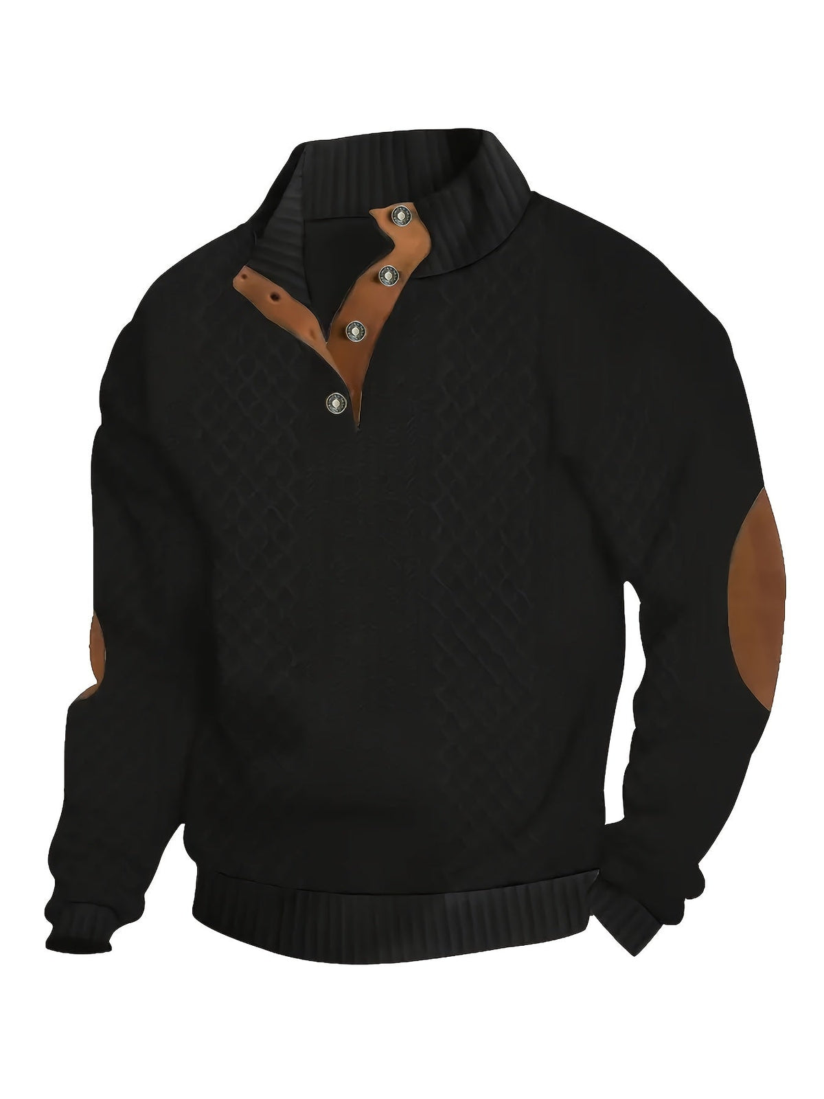 Men's Stand-Collar Button Henley Knit Sweater | Classic Casual Everyday Cosy Pullover | Smart Casual Everyday Autumn Winter Knitwear