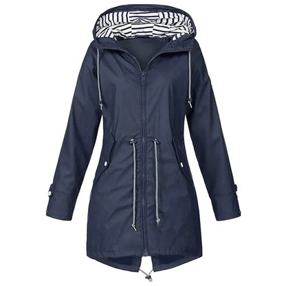 Women's Lightweight Hooded Rain Jacket – Waterproof Everyday Coat