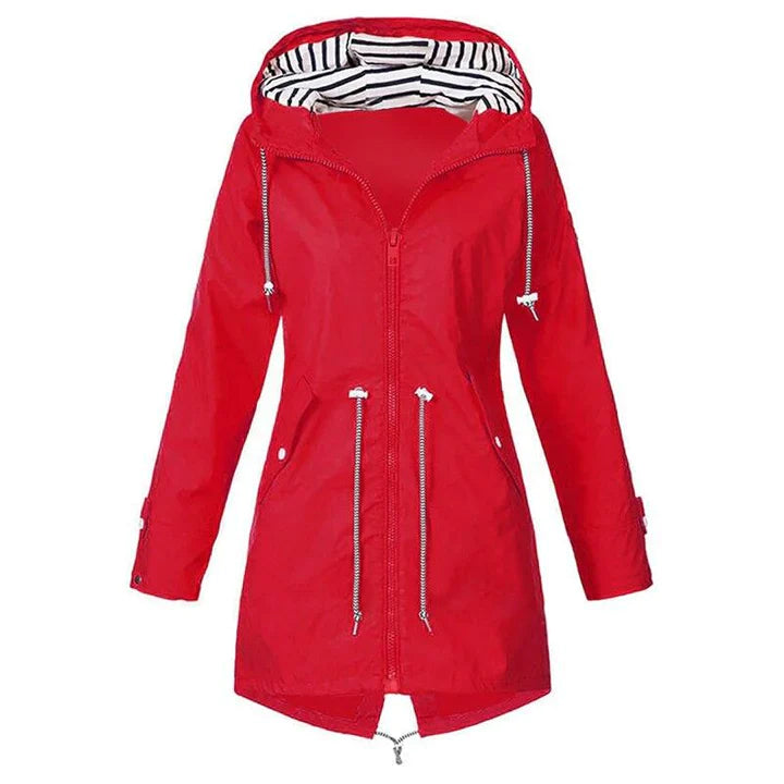 Women's Lightweight Hooded Rain Jacket – Waterproof Everyday Coat