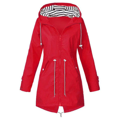 Women's Lightweight Hooded Rain Jacket – Waterproof Everyday Coat