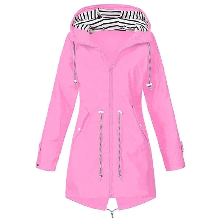 Women's Lightweight Hooded Rain Jacket – Waterproof Everyday Coat