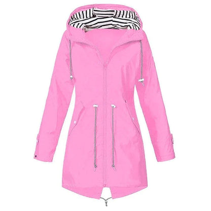 Women's Lightweight Hooded Rain Jacket – Waterproof Everyday Coat