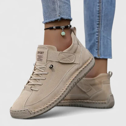 Women's Leather Lace-Up Comfort Shoes | Supportive Cushioned Casual Everyday Walking Shoes | Everyday Comfortable Casual Shoes