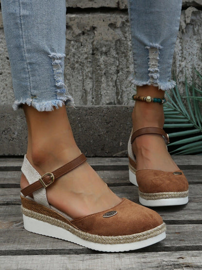 Women's Wedge Espadrilles | Closed-Toe Platform | Elegant Cushioned Summer Shoes