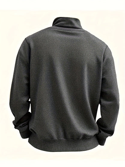 Herren-Pullover aus feinem Strick mit halbem Reißverschluss | Weicher, lässiger und gemütlicher Alltagspullover | Elegante lässige Strickmode für Herbst und Winter