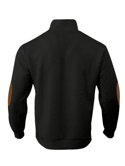 Men's Stand-Collar Button Henley Knit Sweater | Classic Casual Everyday Cosy Pullover | Smart Casual Everyday Autumn Winter Knitwear