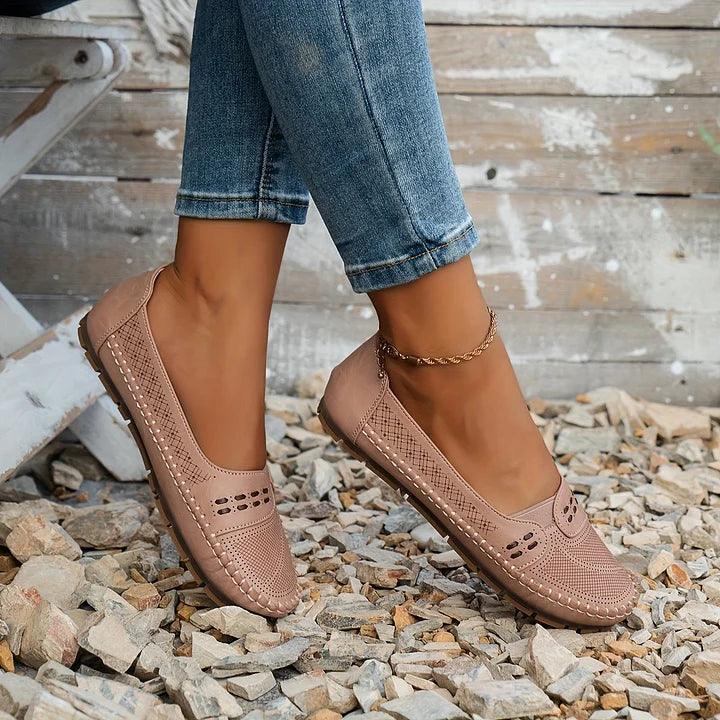 Damen Cutout-Slipper | Bequeme Flache Ballerinas | Leichte Ergonomische Sommerschuhe