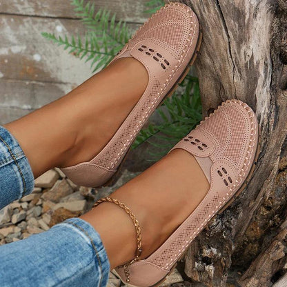Damen Cutout-Slipper | Bequeme Flache Ballerinas | Leichte Ergonomische Sommerschuhe