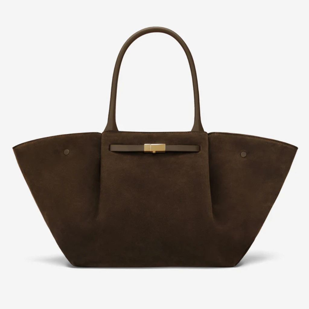 Women's Structured Leather Wide-Body Tote Bag | Black Classic Casual Everyday Top-Handle Bag | Smart Casual Everyday Going Out Bag