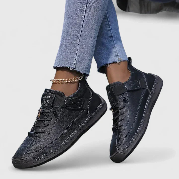 Women's Leather Lace-Up Comfort Shoes | Supportive Cushioned Casual Everyday Walking Shoes | Everyday Comfortable Casual Shoes