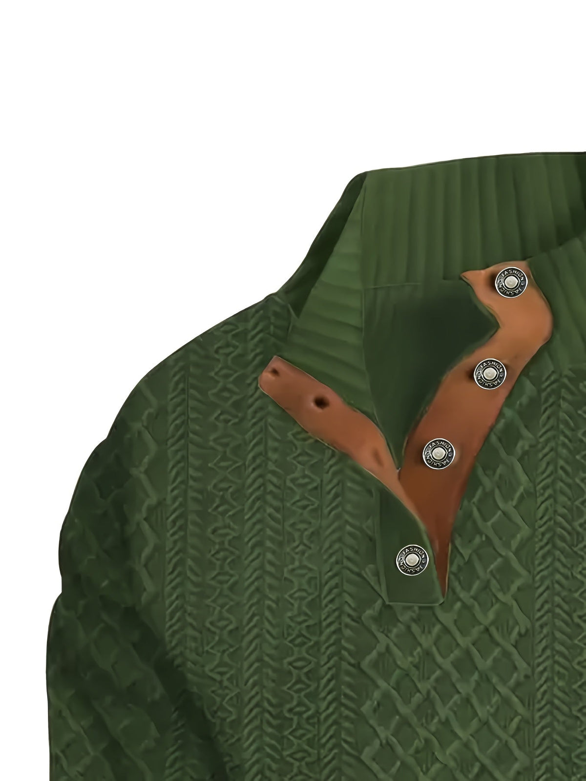 Men's Stand-Collar Button Henley Knit Sweater | Classic Casual Everyday Cosy Pullover | Smart Casual Everyday Autumn Winter Knitwear