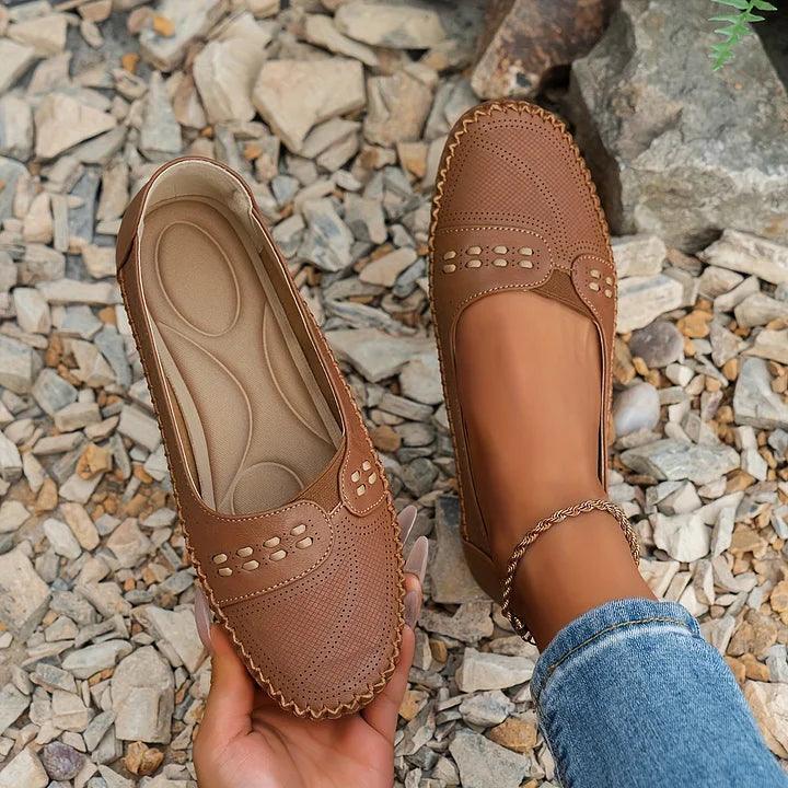 Damen Cutout-Slipper | Bequeme Flache Ballerinas | Leichte Ergonomische Sommerschuhe