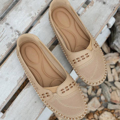 Damen Cutout-Slipper | Bequeme Flache Ballerinas | Leichte Ergonomische Sommerschuhe