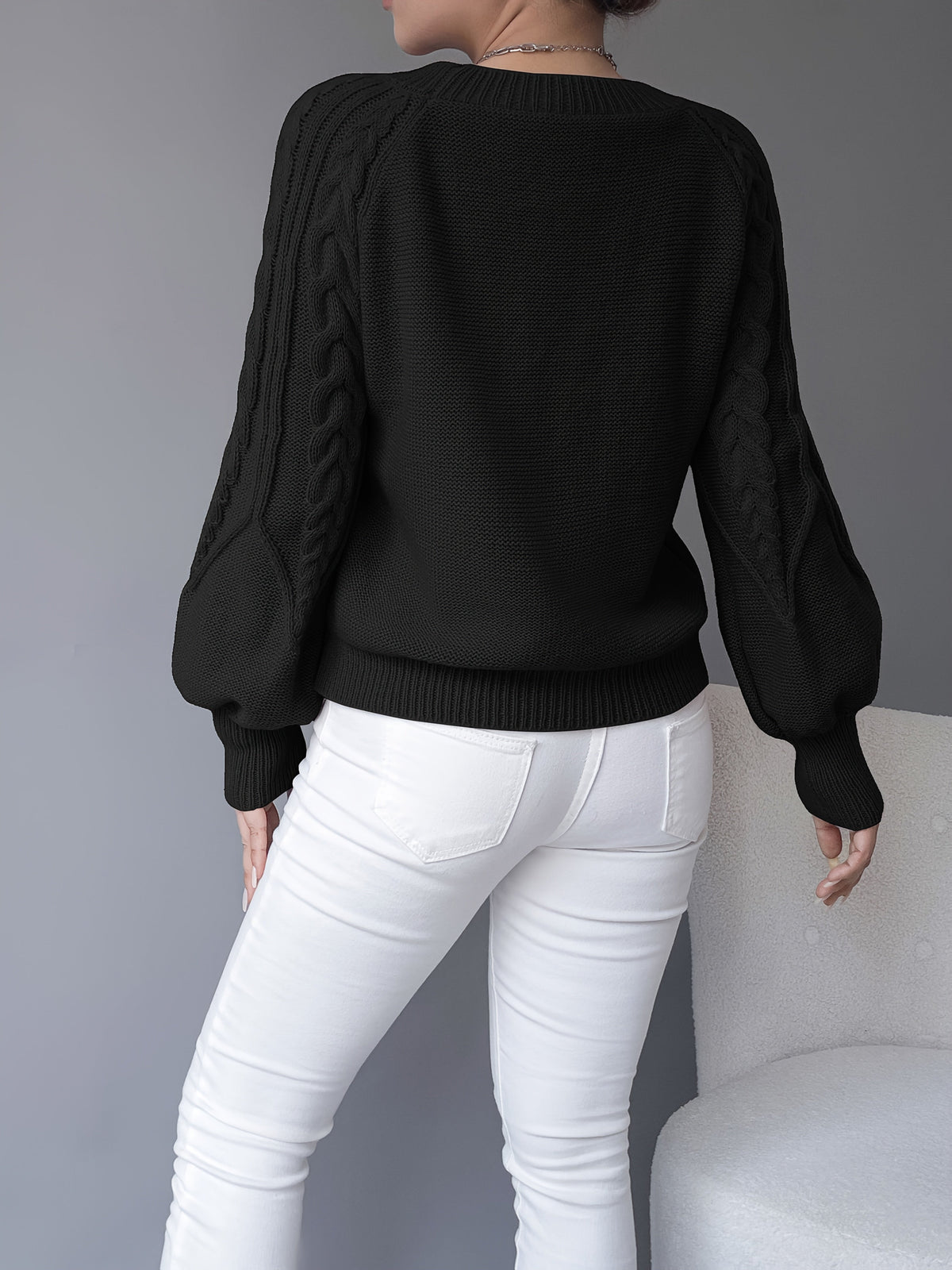 Women's Cable-Knit Textured Pullover Sweater | Classic Cosy Casual Everyday Jumper | Smart Casual Everyday Autumn Winter Knitwear