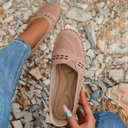 Damen Cutout-Slipper | Bequeme Flache Ballerinas | Leichte Ergonomische Sommerschuhe