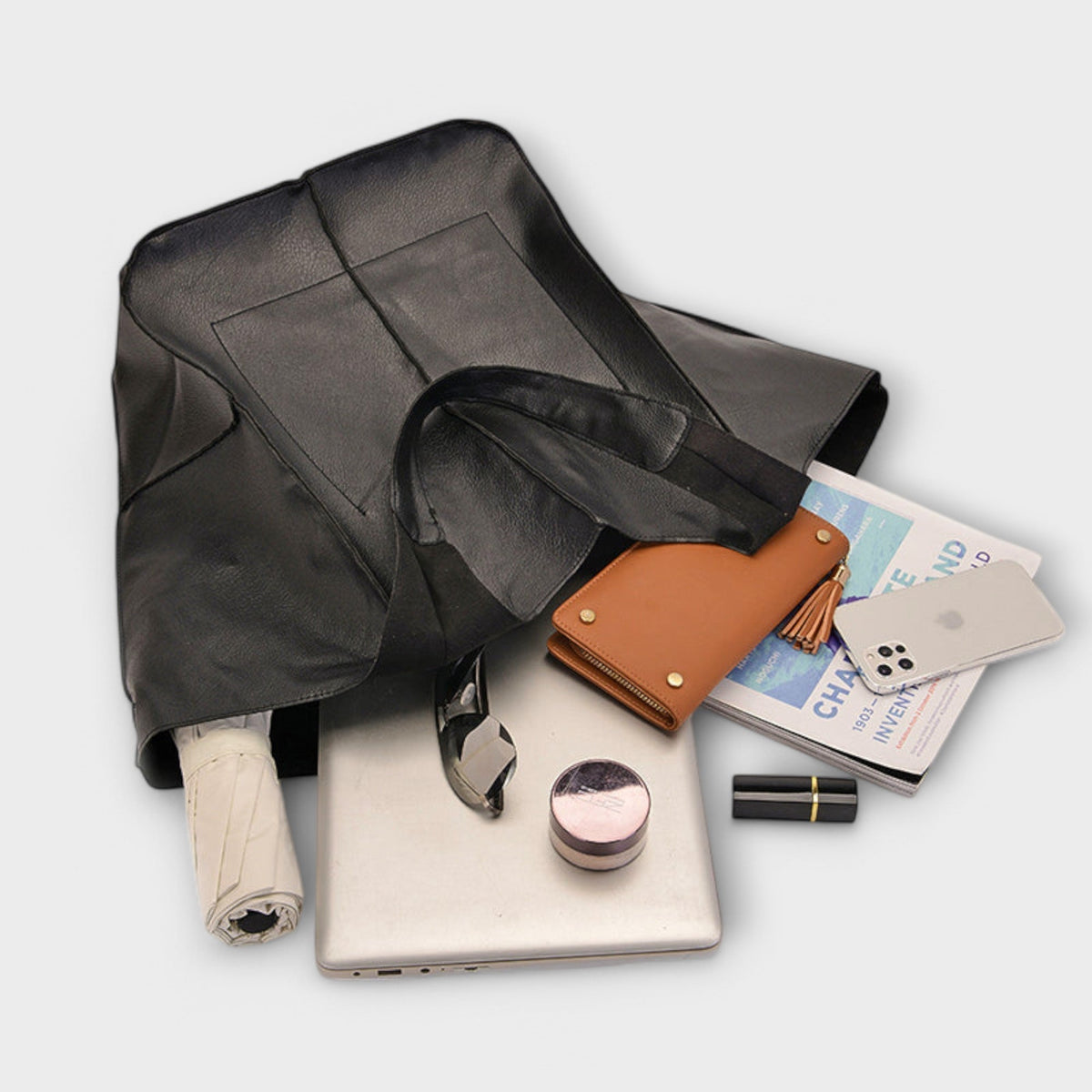 Damen-Shopper aus Leder in Übergröße für Wochenendreisen | Große dunkelbraune lässige Alltagstasche für Reisen | Lässige Schultertasche für Reisen und Urlaub