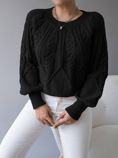 Women's Cable-Knit Textured Pullover Sweater | Classic Cosy Casual Everyday Jumper | Smart Casual Everyday Autumn Winter Knitwear