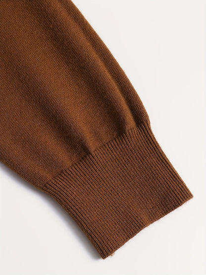 Men's Refined High-Neck Knit Sweater | Classic Cosy Casual Everyday Pullover | Smart Casual Everyday Autumn Winter Knitwear