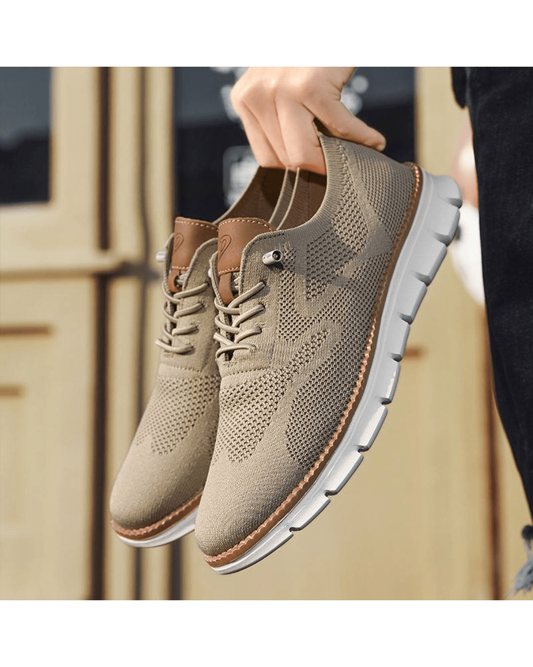 Herren-Sneaker aus Strickmesh mit Schnürung und hohem Tragekomfort | Leichte, atmungsaktive, lässige Trainingsschuhe für jeden Tag | Bequeme Freizeitschuhe zum Gehen für jeden Tag