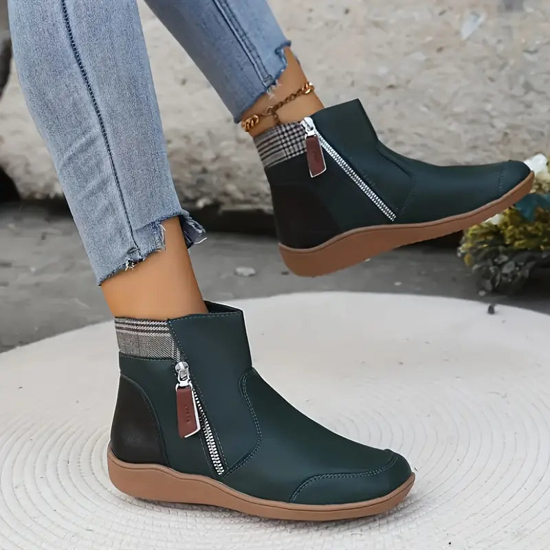 Women's Waterproof Zip Ankle Boots – Autumn & Winter Rain Shoes