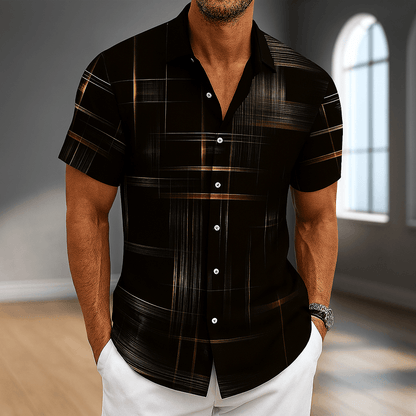 Ava Women's Shirt | Soft Silk Blend, Modern Grid Pattern 0