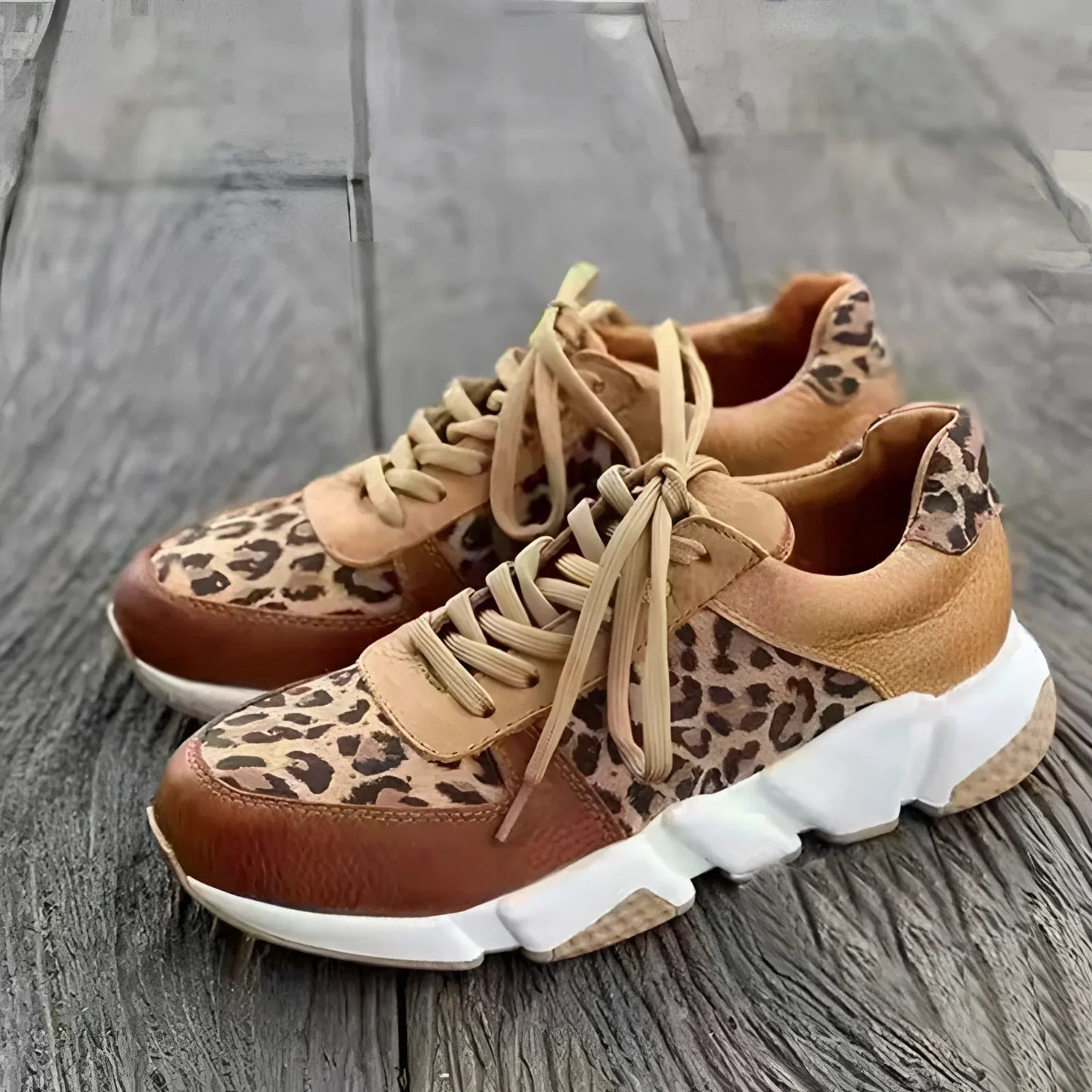 Women's Leopard Print Sneakers – Chunky-Sole Casual Trainers