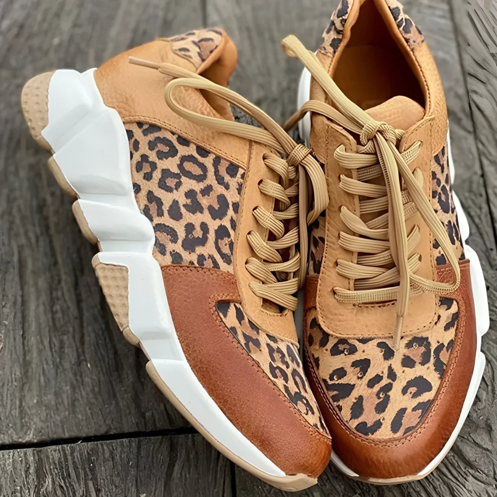 Women's Leopard Print Sneakers – Chunky-Sole Casual Trainers