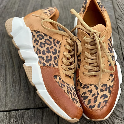 Women's Leopard Print Sneakers – Chunky-Sole Casual Trainers