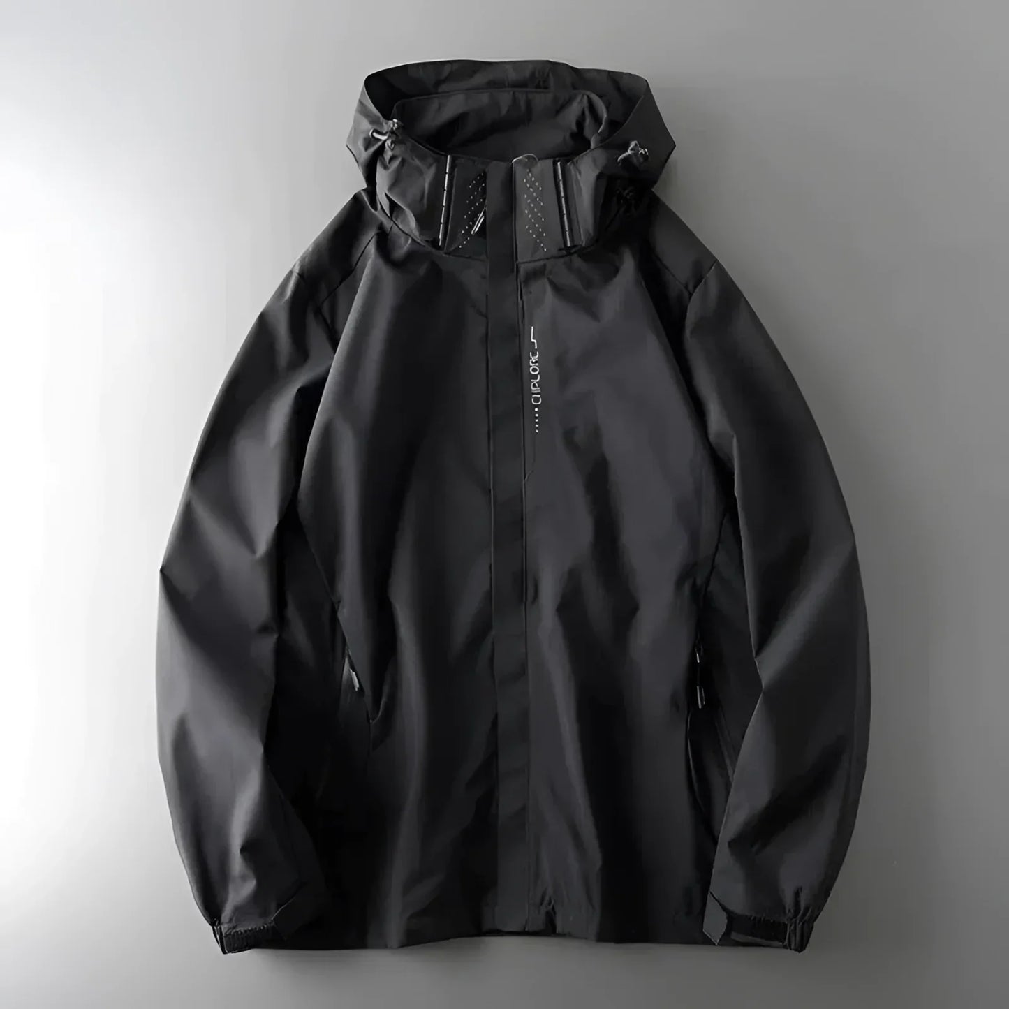 Men's Hooded Waterproof Rain Jacket – Everyday Outdoor Coat – Black