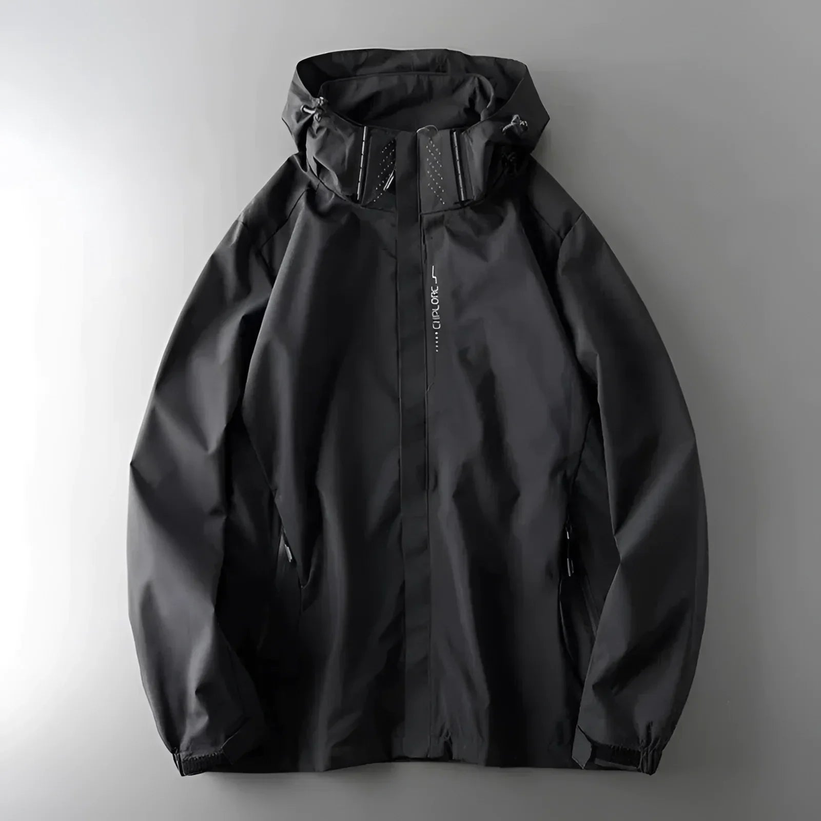 Men's Hooded Waterproof Rain Jacket – Everyday Outdoor Coat – Black