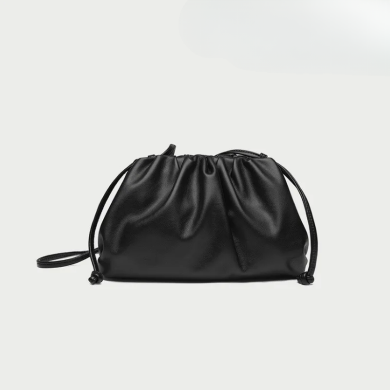 Women's Ruched Cloud Leather Clutch Bag | Red Soft Dumpling Casual Going Out Crossbody Bag | Smart Casual Evening Going Out Bag