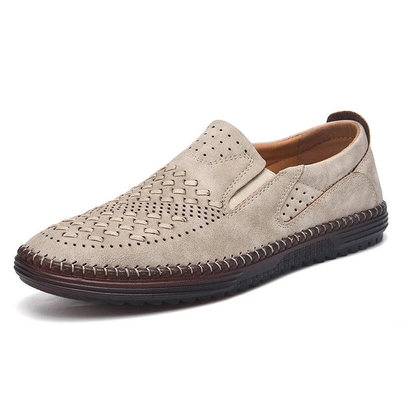 Benson Men's Brown Loafers | Genuine Split Cow Leather, Comfortable Footbed 0