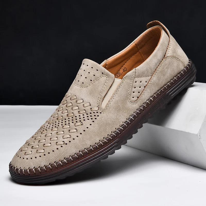 Benson Men's Brown Loafers | Genuine Split Cow Leather, Comfortable Footbed 1