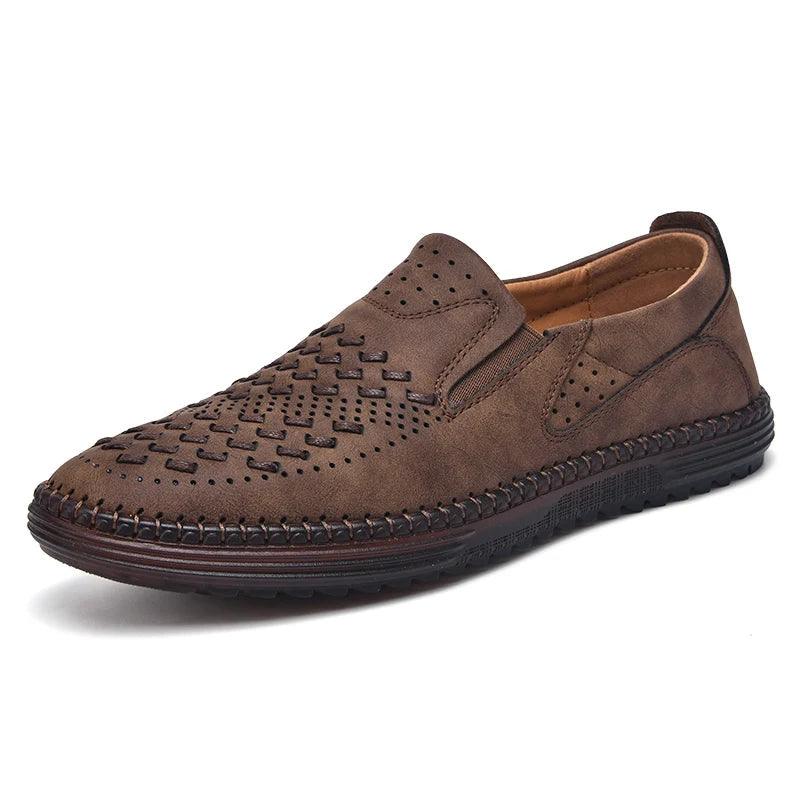 Benson Men's Brown Loafers | Genuine Split Cow Leather, Comfortable Footbed 6