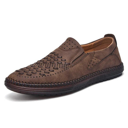 Benson Men's Brown Loafers | Genuine Split Cow Leather, Comfortable Footbed 6