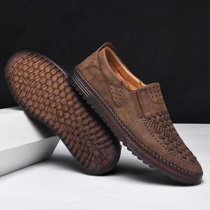 Benson Men's Brown Loafers | Genuine Split Cow Leather, Comfortable Footbed 7
