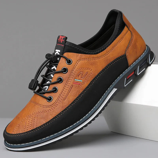 Men's Leather Lace-Up Oxford Shoes | Casual Smart Everyday Comfortable Dress Shoes | Business Casual Office Everyday Shoes