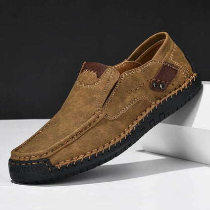 Caden Men's Brown Loafers | Genuine Leather, Comfortable Fit 0