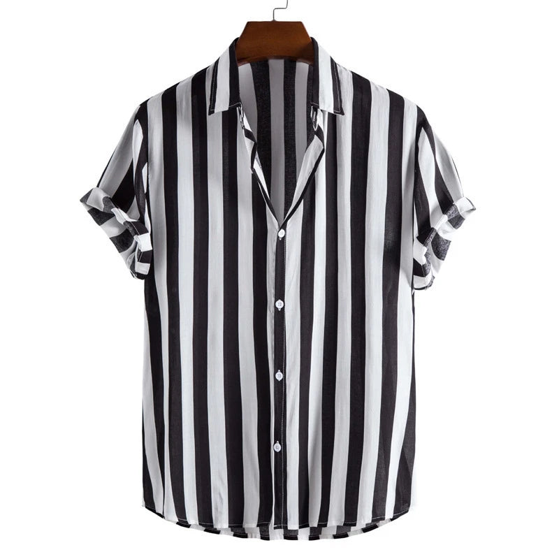 Cavari Men's Shirt | Relaxed Fit, Striped Design 0