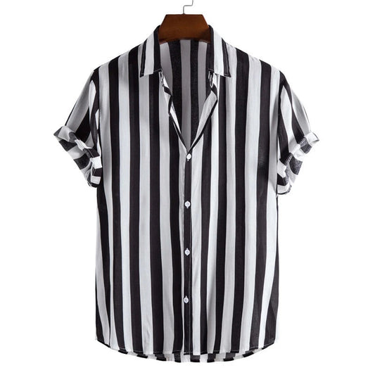 Cavari Men's Shirt | Relaxed Fit, Striped Design 0