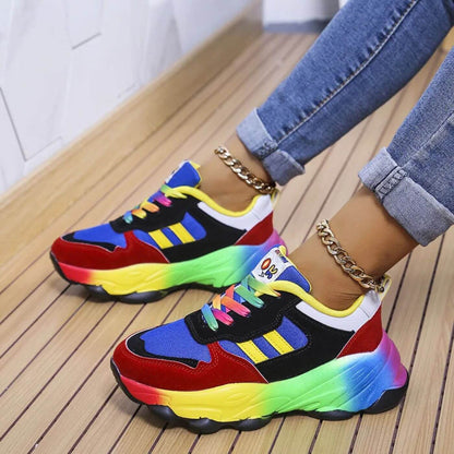 Women's Orthopedic Platform Sneakers | Lightweight Cushioned Women's Trainers | Women's Comfort Lace-Up Sneakers
