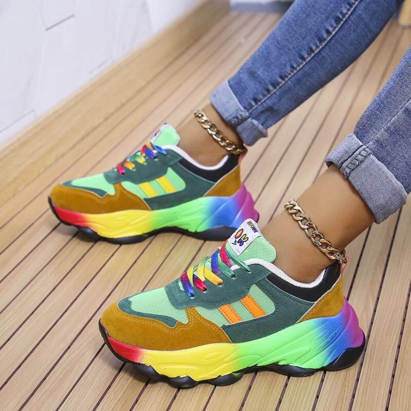 Women's Orthopedic Platform Sneakers | Lightweight Cushioned Women's Trainers | Women's Comfort Lace-Up Sneakers