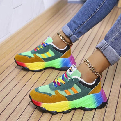 Women's Orthopedic Platform Sneakers | Lightweight Cushioned Women's Trainers | Women's Comfort Lace-Up Sneakers