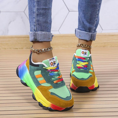 Women's Orthopedic Platform Sneakers | Lightweight Cushioned Women's Trainers | Women's Comfort Lace-Up Sneakers