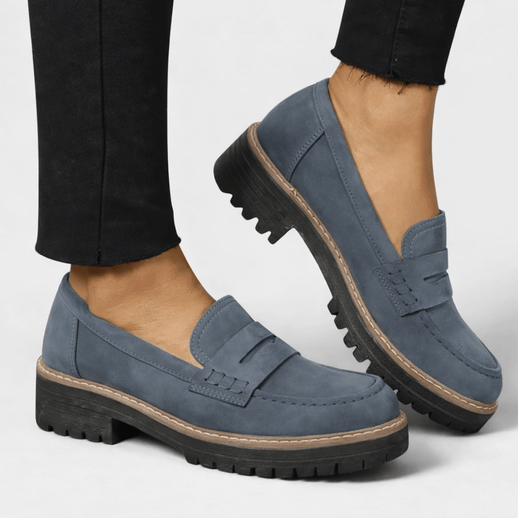 Women's Suede Platform Loafers | Comfortable Women's Platform Slip-Ons | Elegant Women's Slip-On Shoes