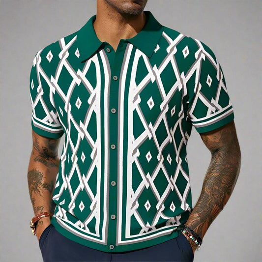 Dante Men's Polo Shirt | Comfort-Stretch Fabric, Retro Style 0