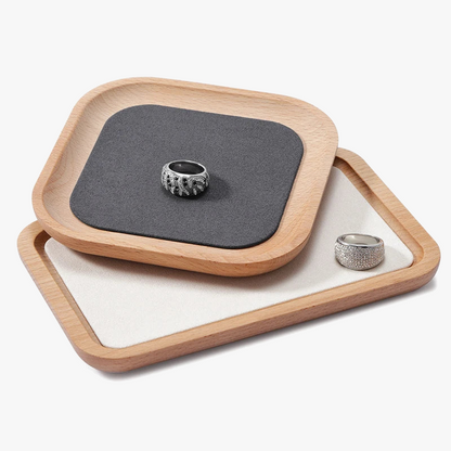 Elegant Wooden Jewelry Storage Tray | Organizer for Watches and Necklaces 0