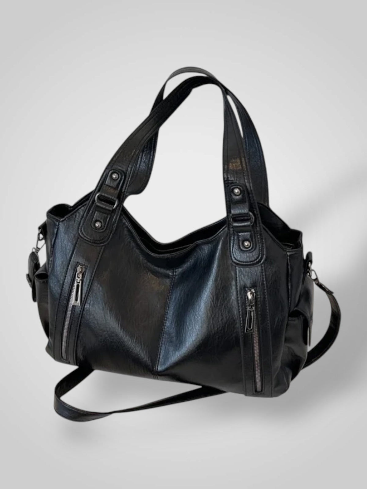 Damen-Schultertasche aus Leder mit mehreren Fächern | Hellbraune lässige elegante Alltagshandtasche mit Reißverschluss | Tasche für Smart Casual, Alltag und Ausgehen