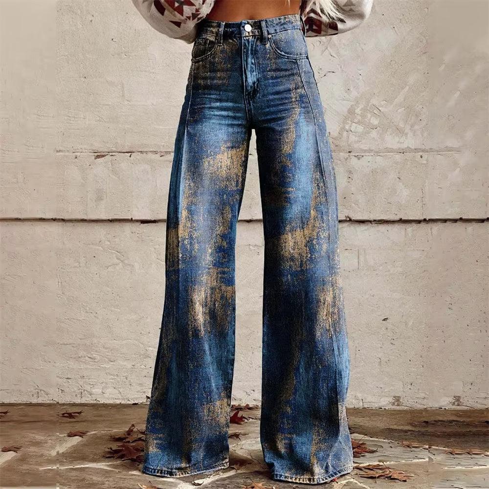Fiona Women's Denim Jeans | High-Waisted Flared Design 2
