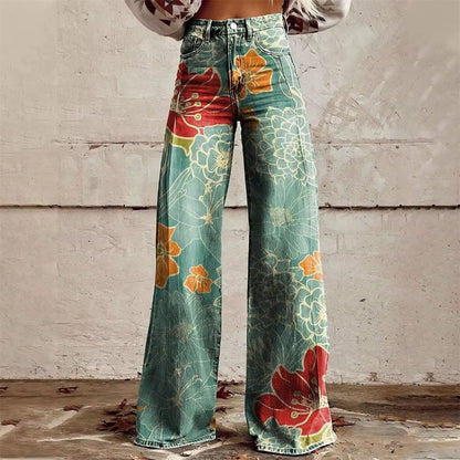 Fiona Women's Denim Jeans | High-Waisted Flared Design 3